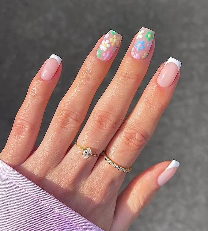 floral press on nails for back to school