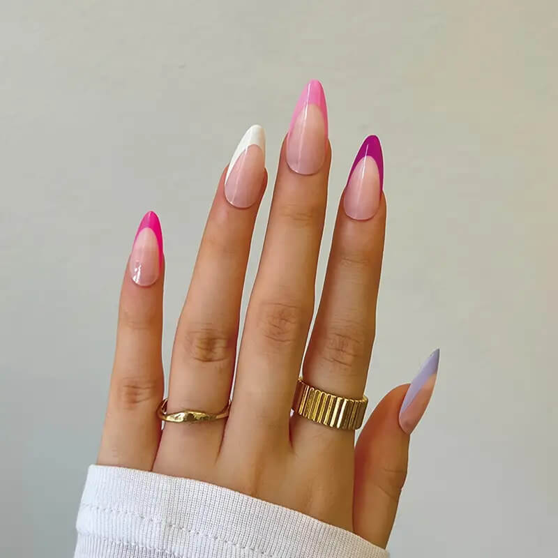 Pink french tip barbie press ons
