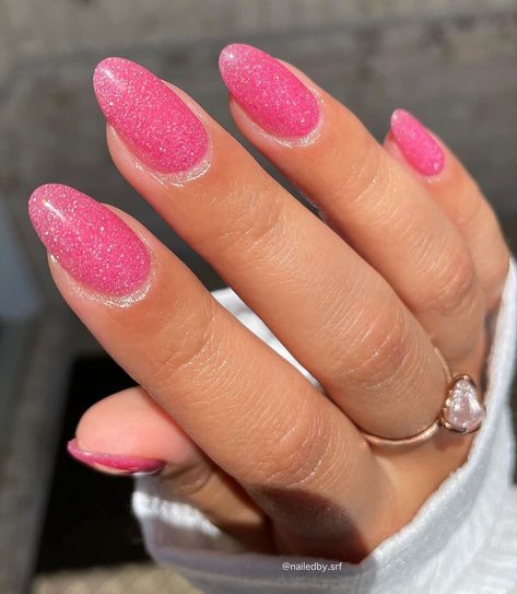 classic pink barbie glitter nail set