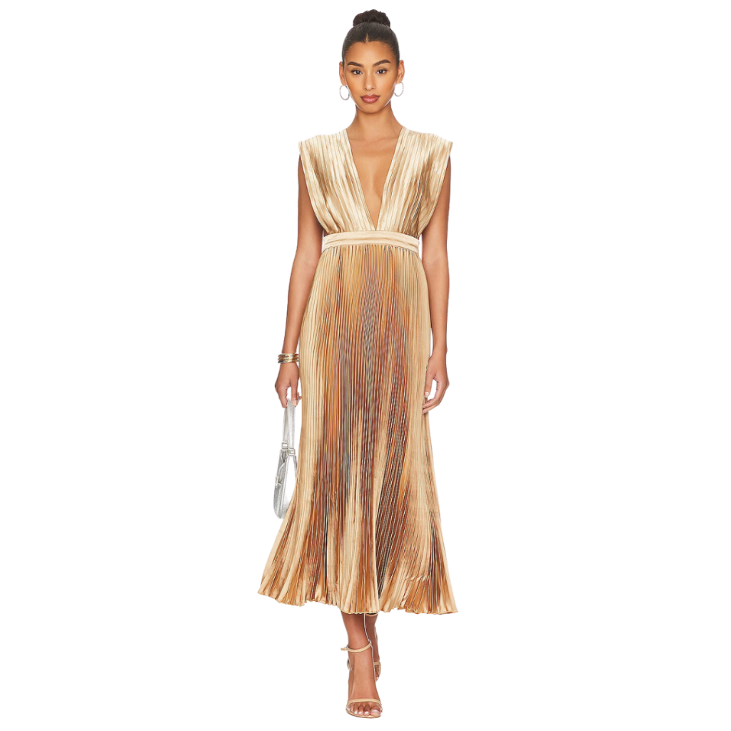 gold Fall Wedding Guest Dress