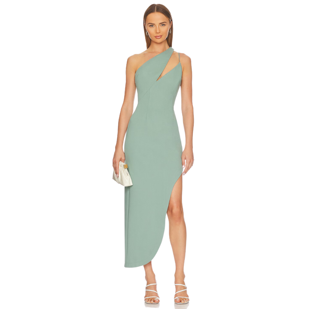 mint one shoulder dress 