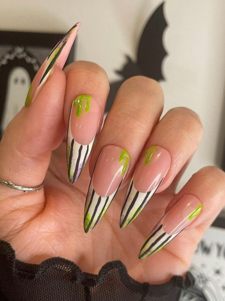 beetlejuice nails for halloween press ons etsy