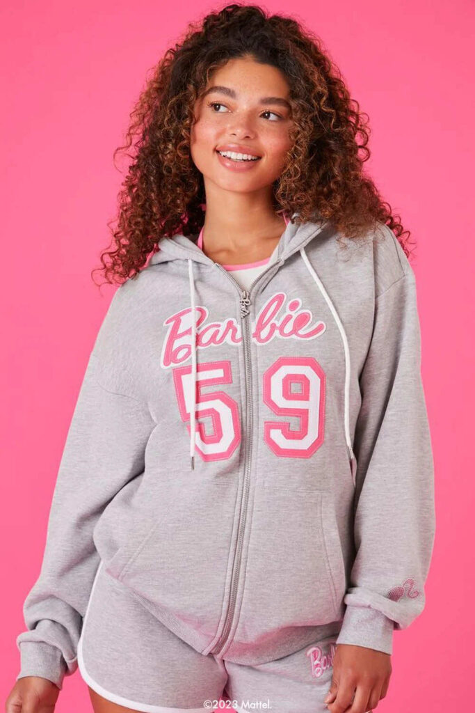 gray and pink barbie hoodie halloween costume idea