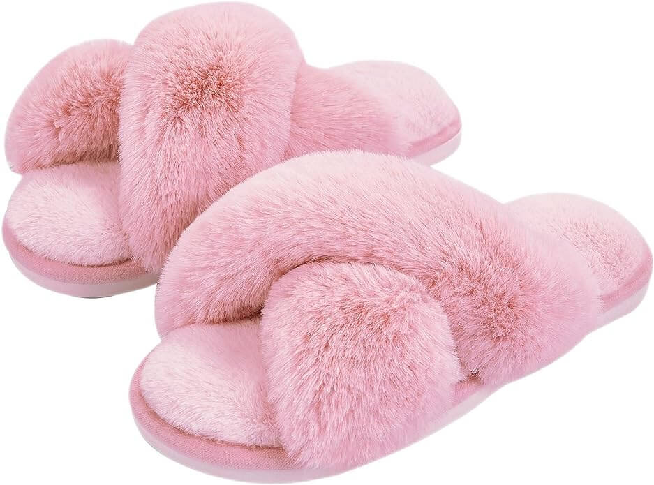 pink fuzzy slippers for barbie halloween look