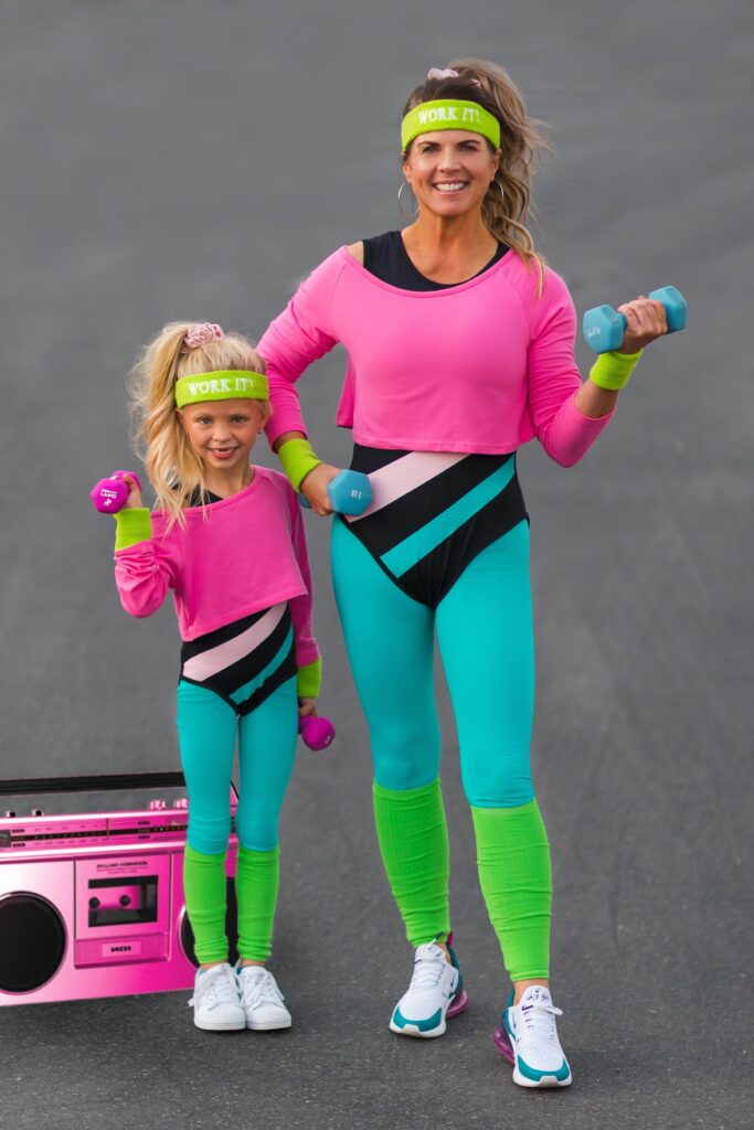 matching mommy and me fitness barbie halloween costume