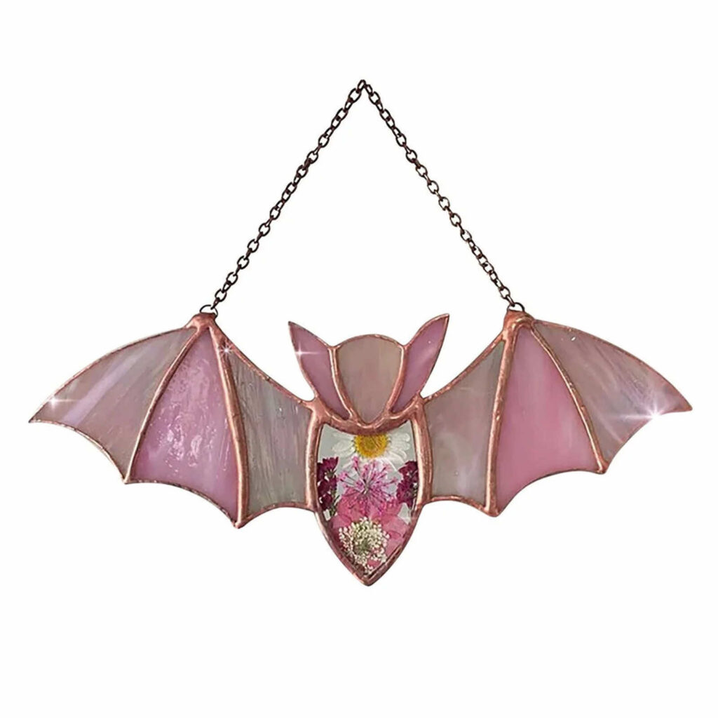 walmart stained glass bat decoration for halloween porch