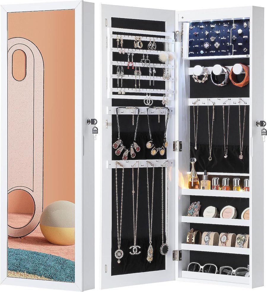 hanging jewelry armoire amazon 