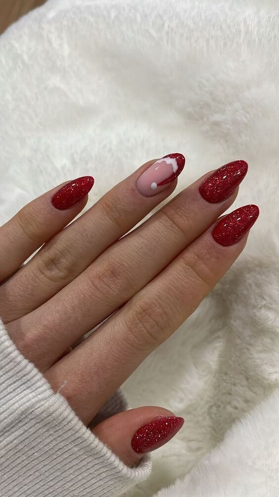 red santa nails for christmas