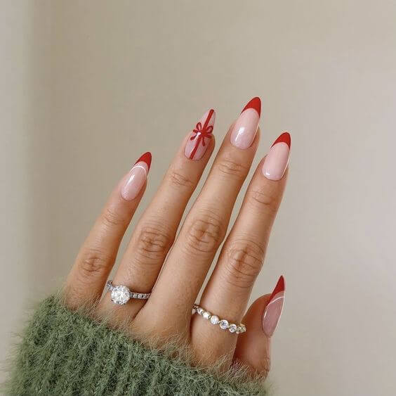 christmas bow nail inspiration