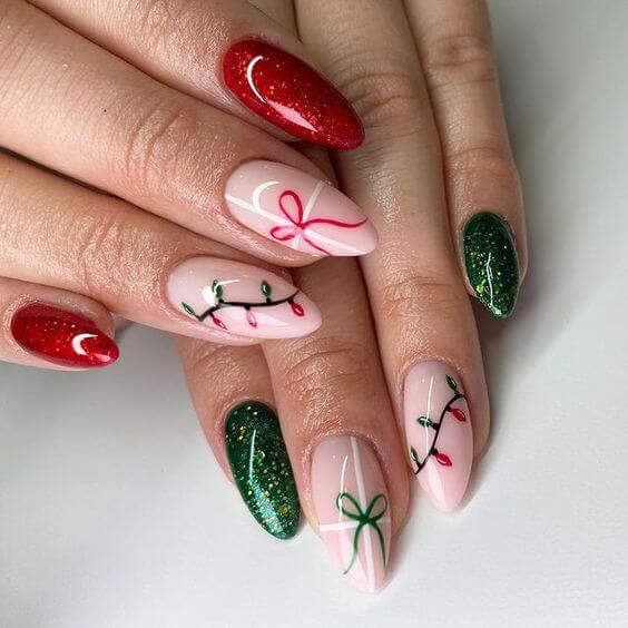 christmas lights nail ideas for the holiday season