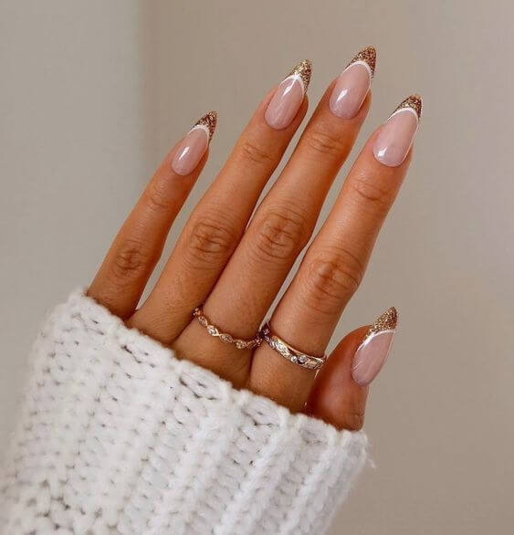 glitter french tips for christmas