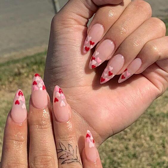 valentine's day nail ideas with hearts