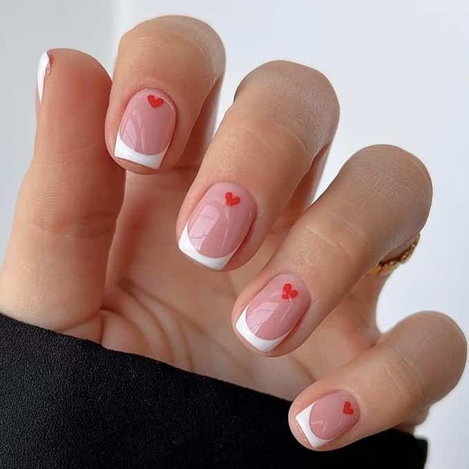 french tip valentine's day nail inspiration