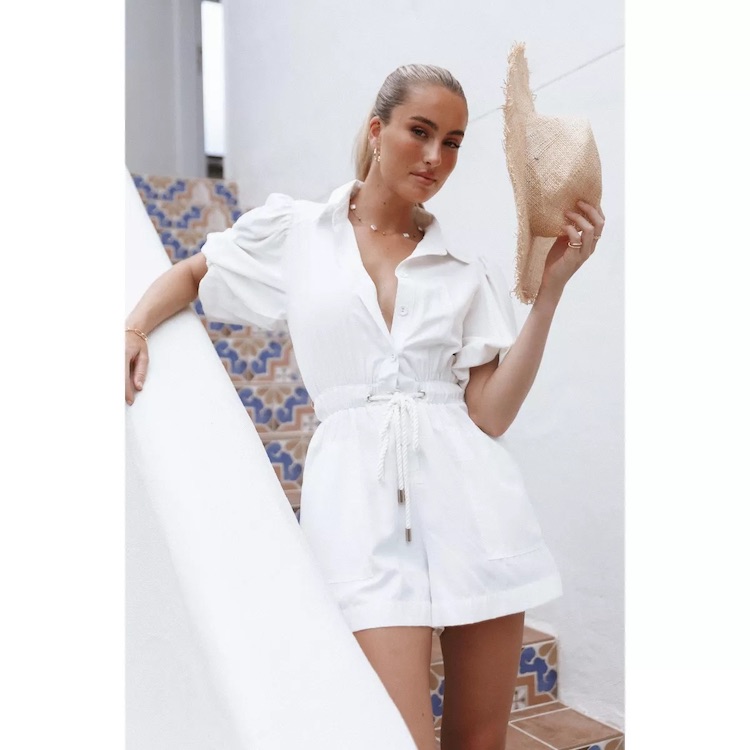 white romper outfit