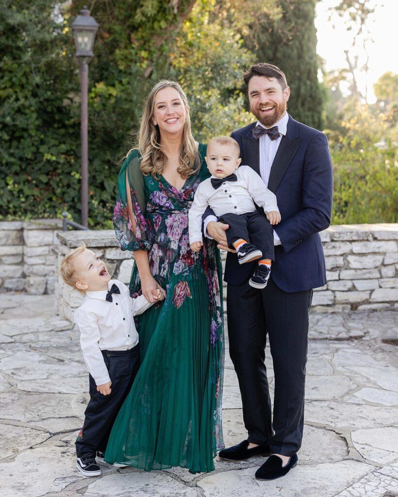 jewel tone formal winter family photo idea
