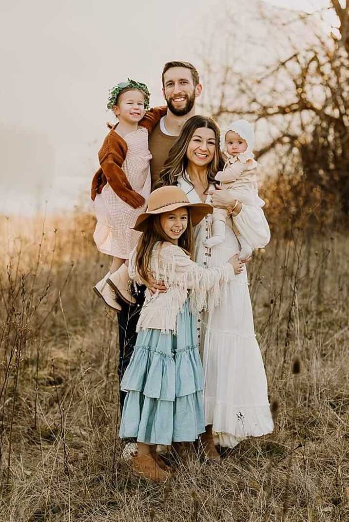 cute muted color palette with blue and white for winter photoshoot