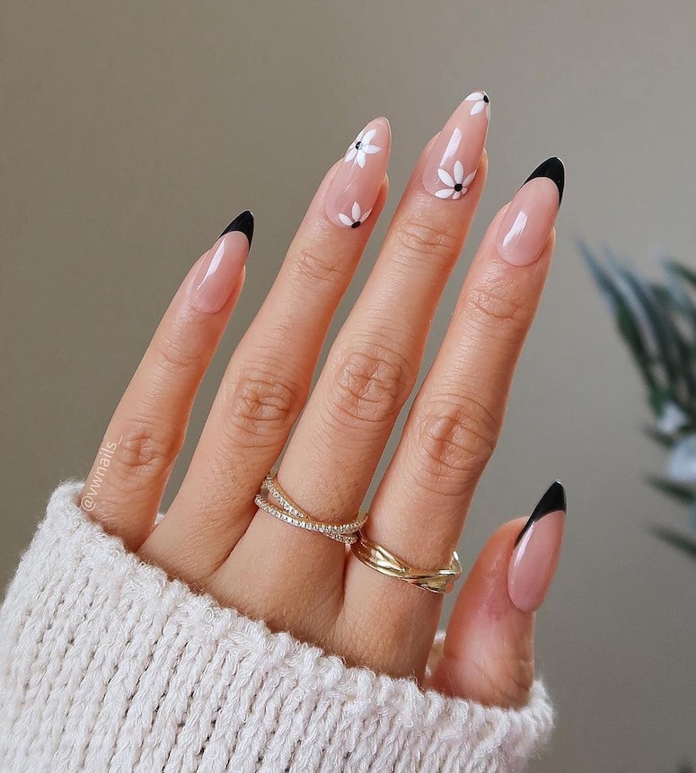 black french nails