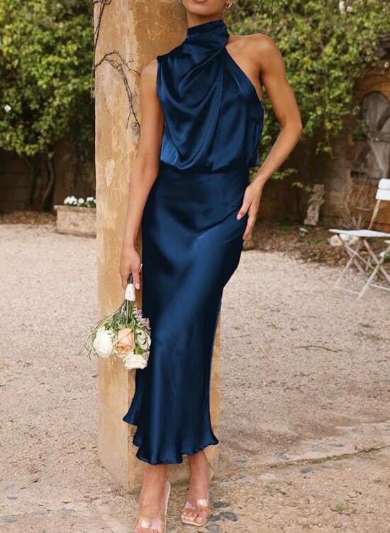 navy spring wedding guest dress