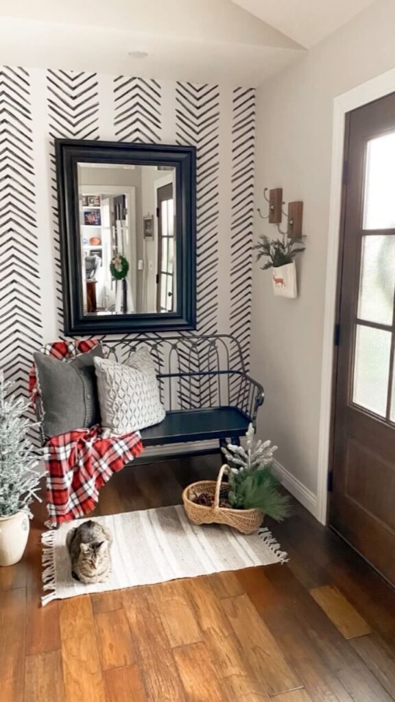 black and white entryway bench ideas