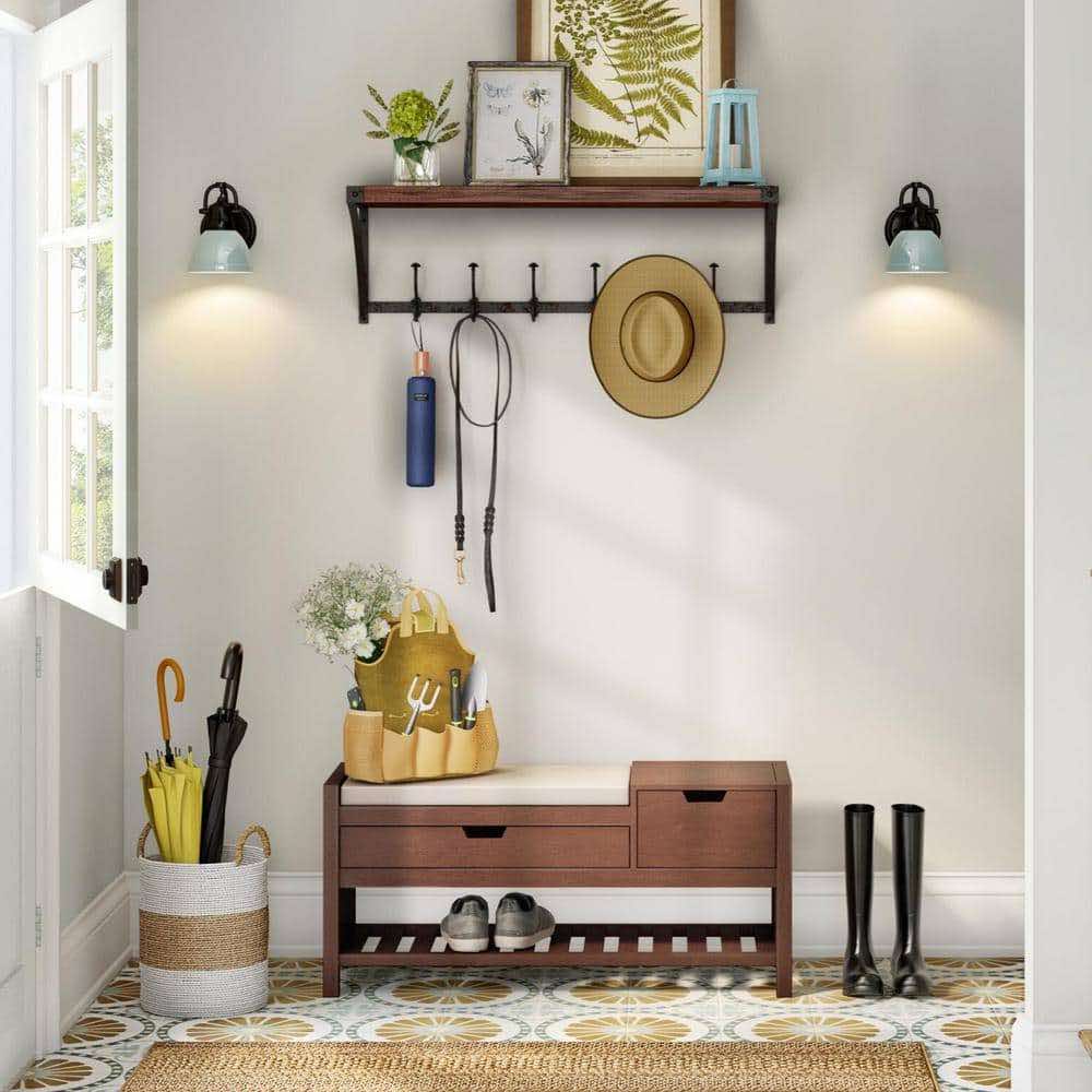 home depot entryway bench idea