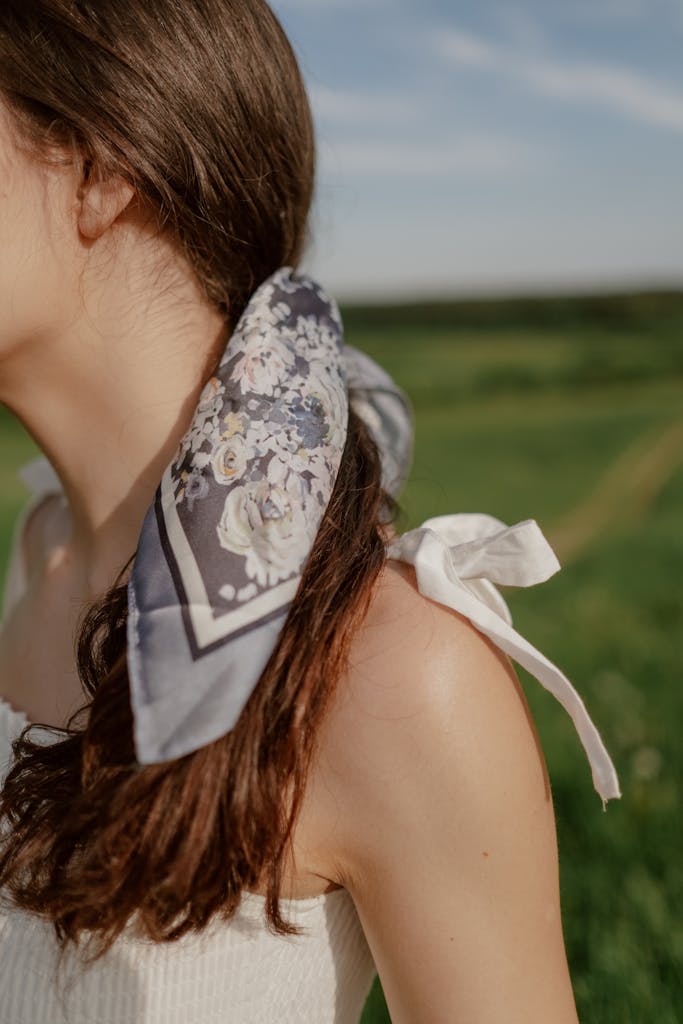 Girl With Scarf in Hair