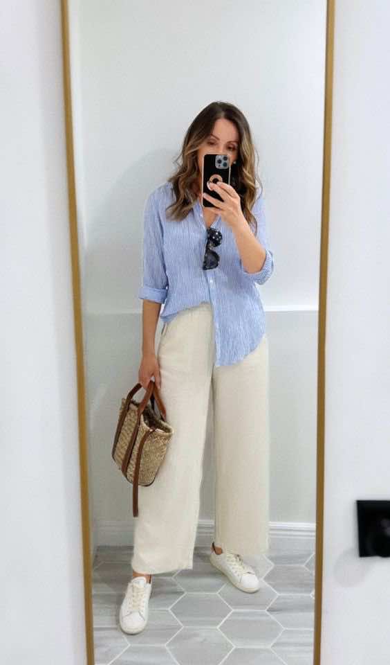 linen summer travel outfits for the airport