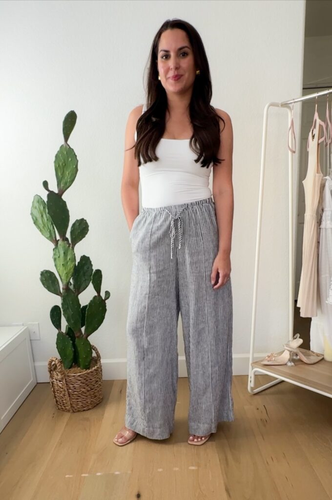 stiriped linen pants