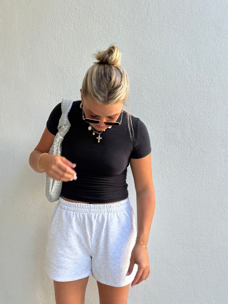 cute sweat short outfits