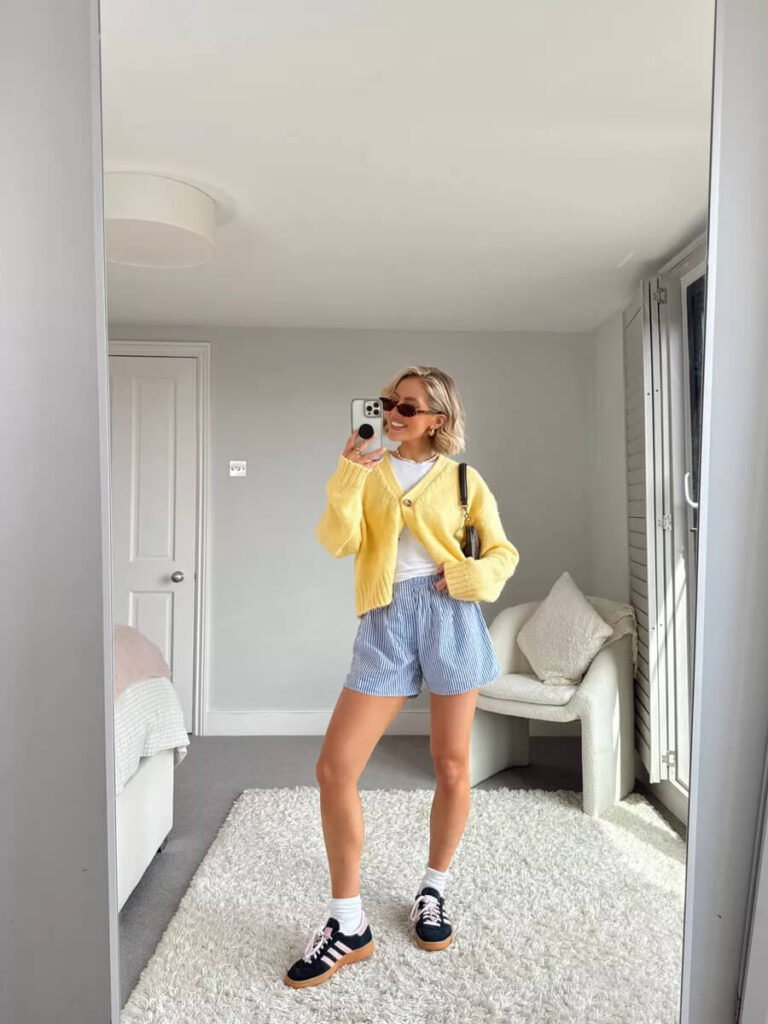 cute ways to wear sweatshorts