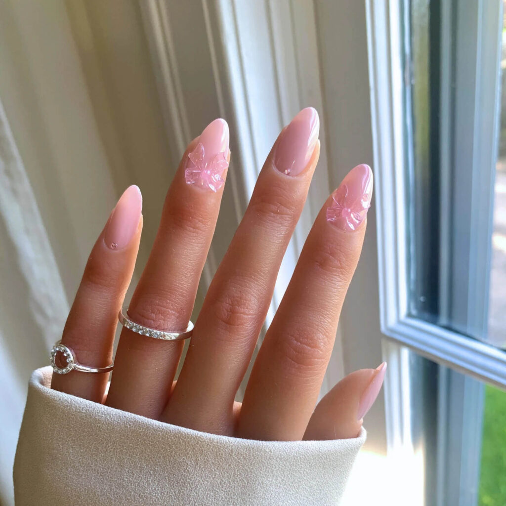cute bow nail inspiration