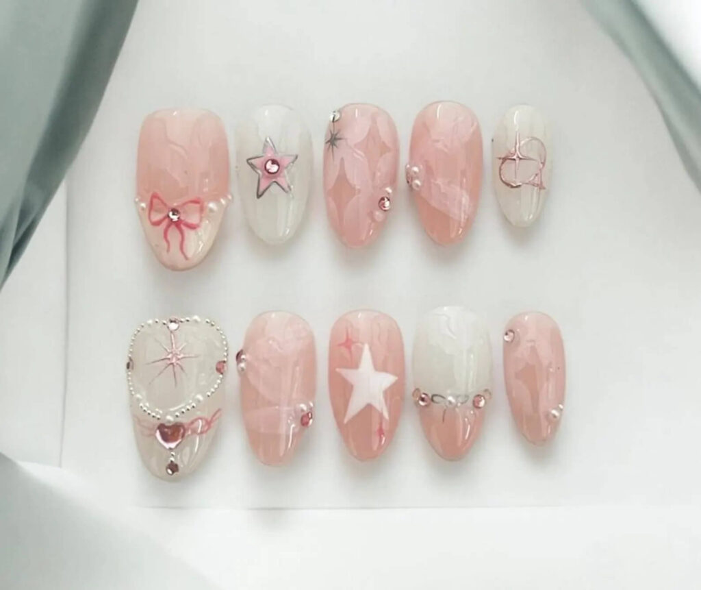 cute bow nail inspo press ons