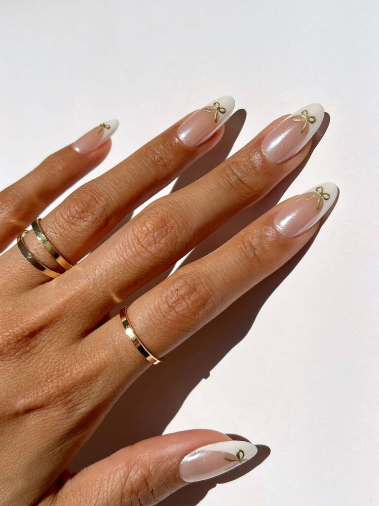 cute bow nail inspo