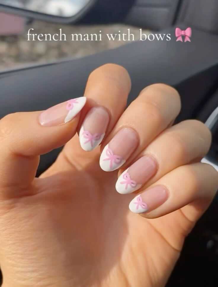 cute bow nail inspo