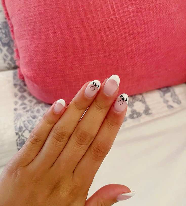 cute bow nail inspo