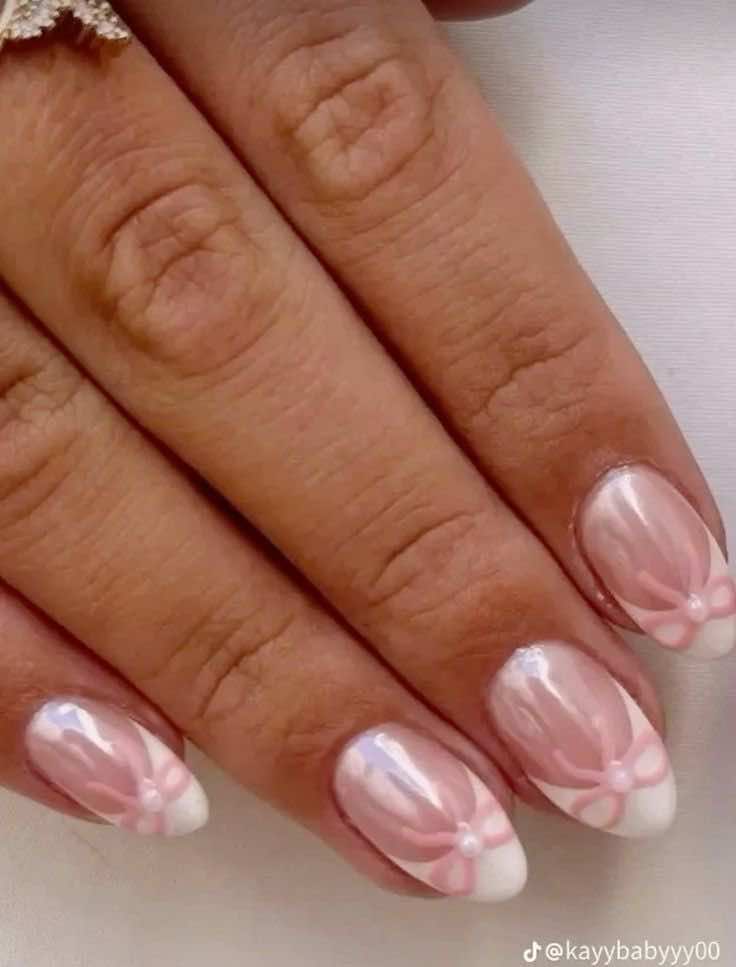 cute bow nail inspo