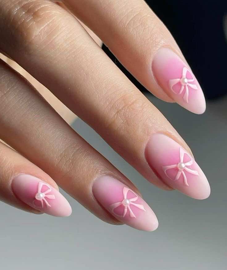 bow nail design idea