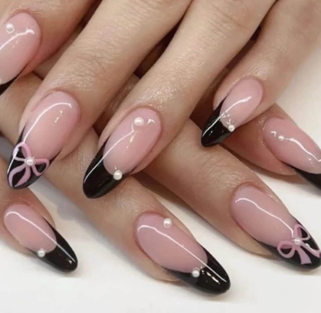 cute bow nail inspo