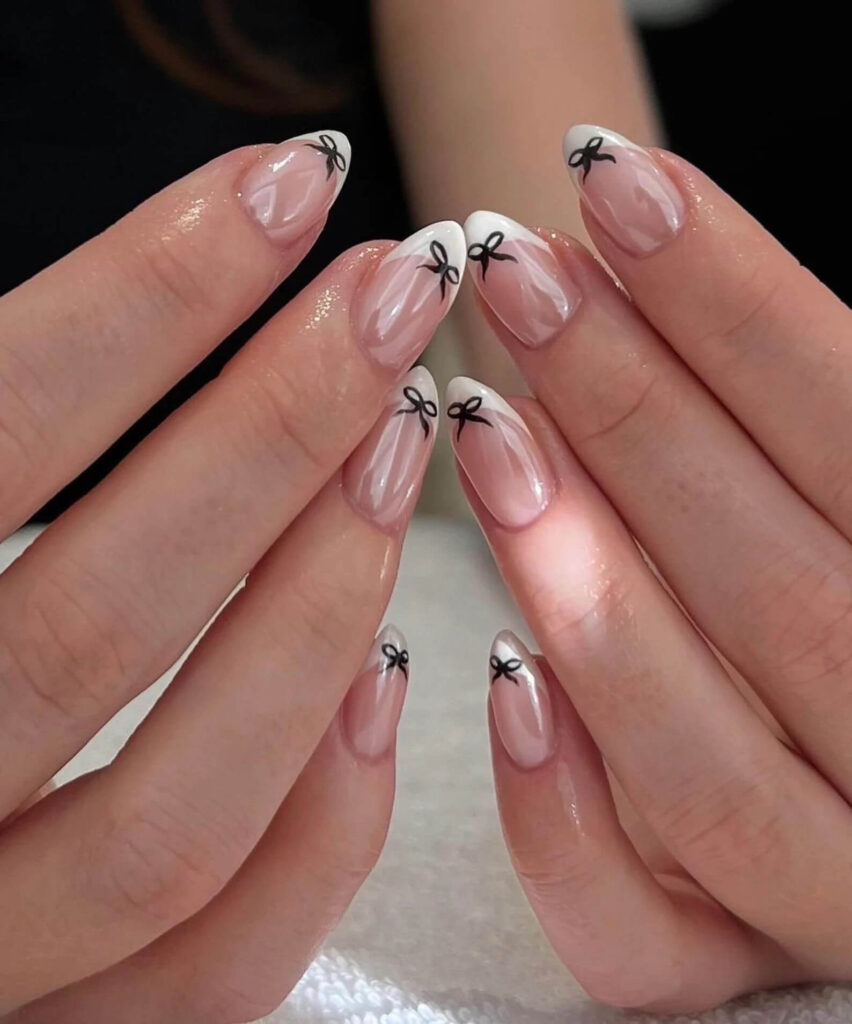 classy nail ideas with bows