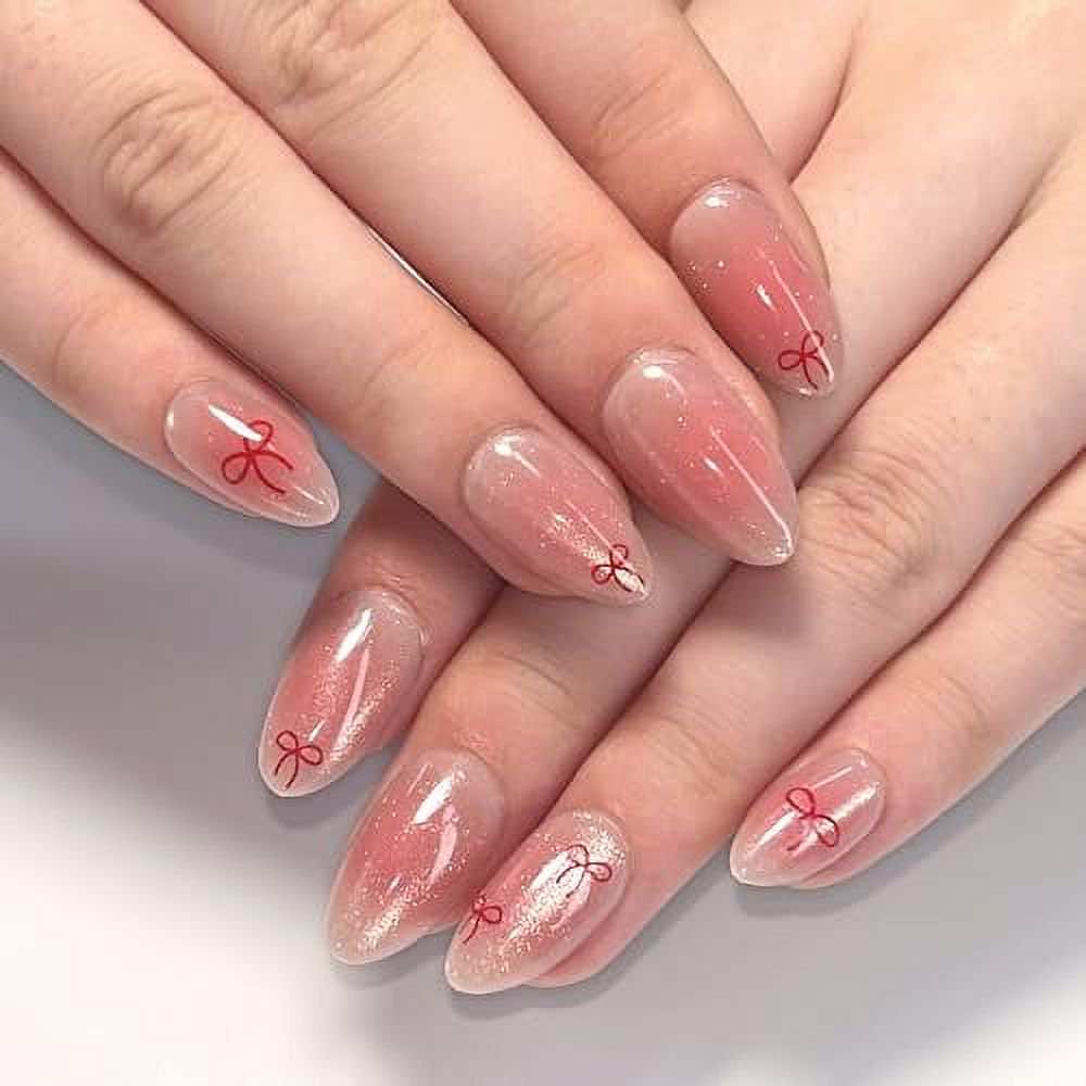 cute press on bow nails from walmart