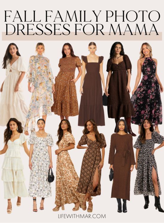 fall family photoshoot dresses for mom