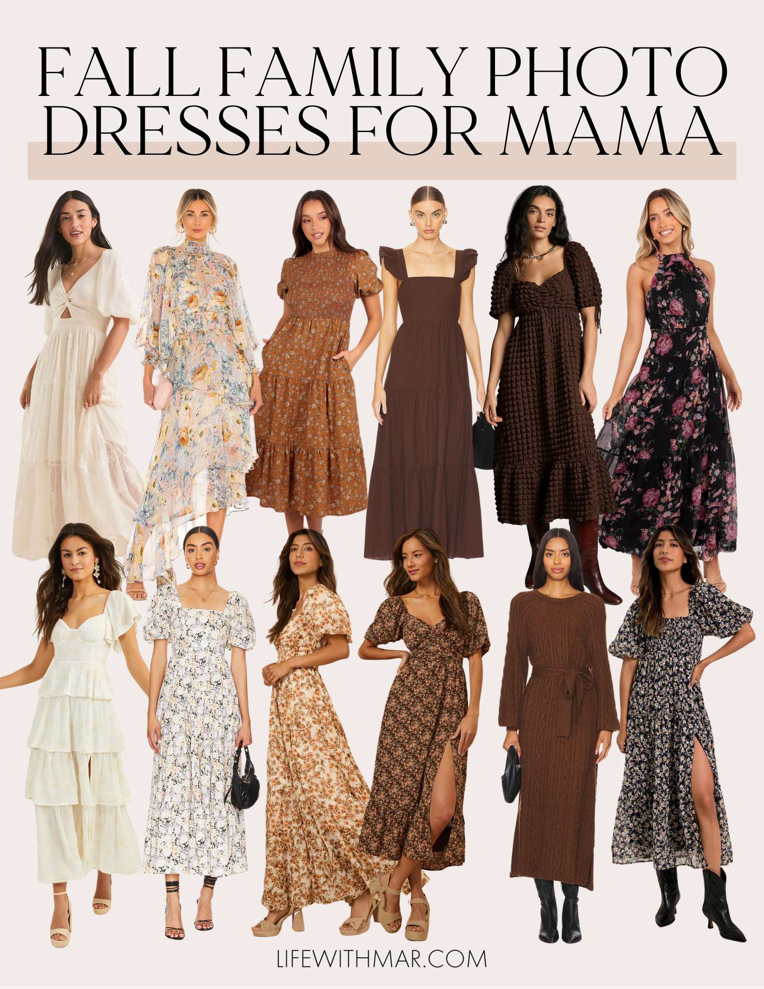 fall family photoshoot dresses for mom