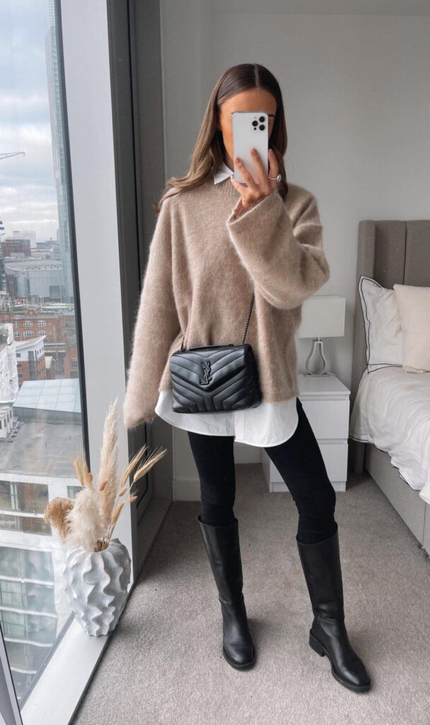 black leggings outfits for fall and winter