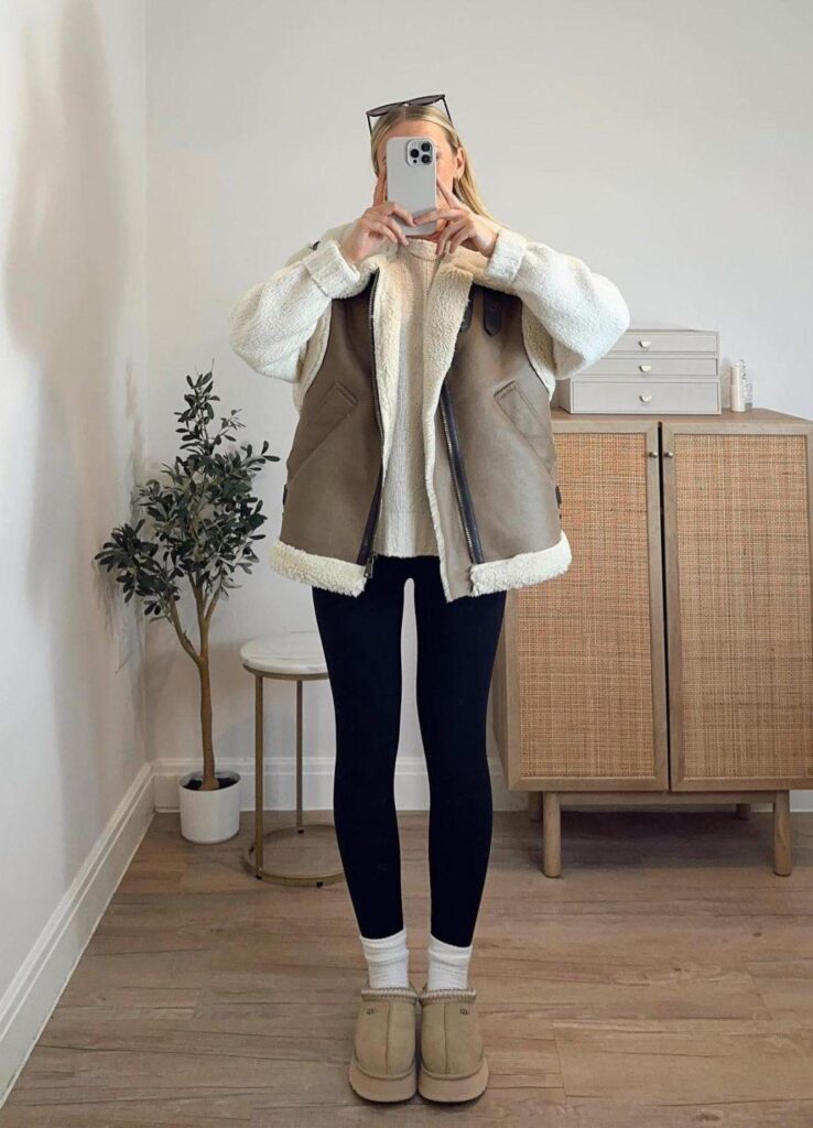 black leggings outfits for fall and winter