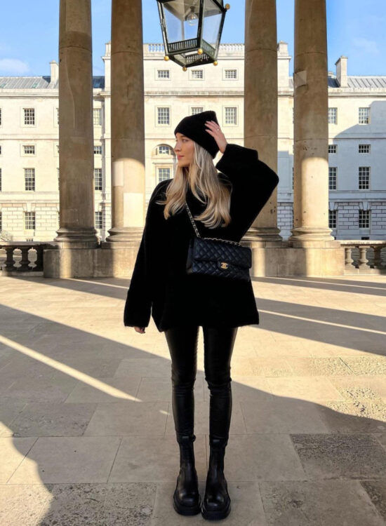 black legings outfit winter