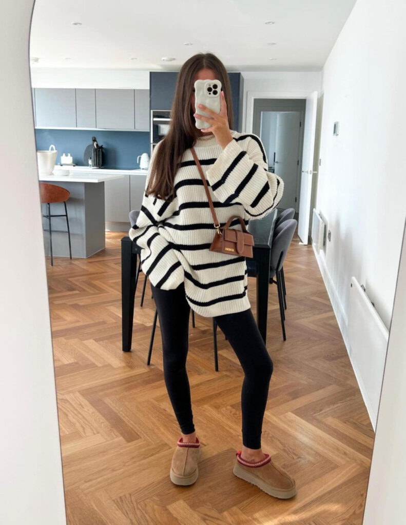black leggings outfits for fall and winter