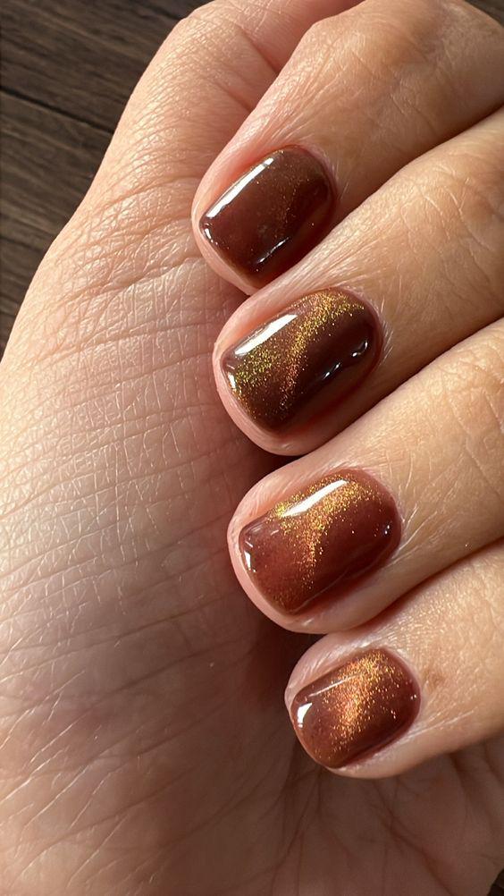 cute brown nail ideas for fall