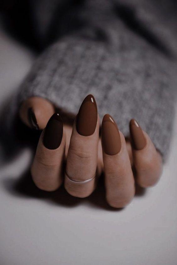 cute brown nail ideas for fall