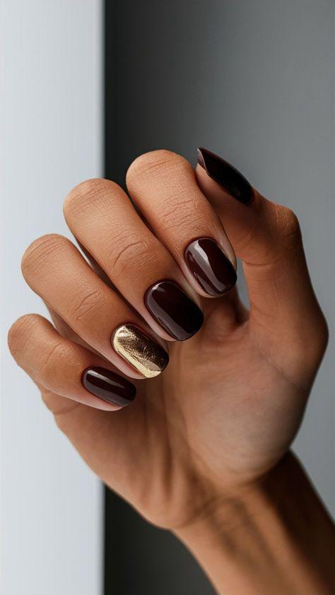 cute brown nail ideas for fall