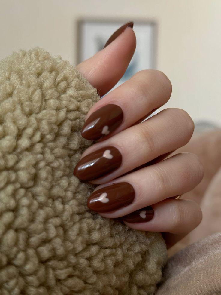 cute brown nail ideas for fall