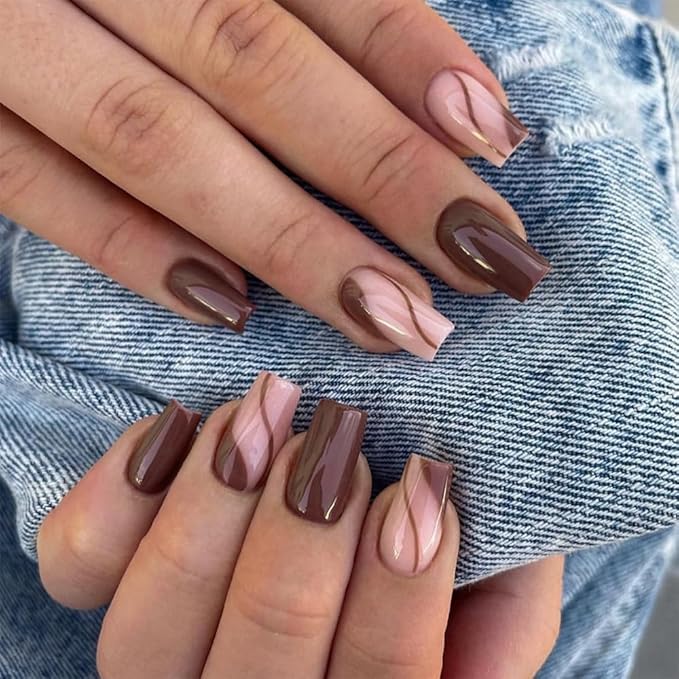 cute brown nail ideas for fall